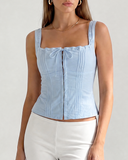 AURELIA SQUARE NECK TOP / LIGHT BLUE