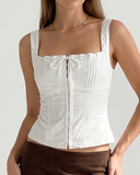 AURELIA SQUARE NECK TOP / WHITE