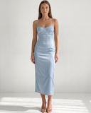 AURORA BUSTIER MIDI DRESS / PALE BLUE