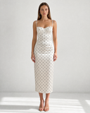 AURORA BUSTIER MIDI DRESS / POLKA DOT