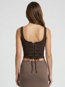 KATIA CORSET TANK TOP / BROWN