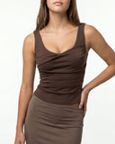 KATIA CORSET TANK TOP / BROWN