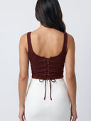 KATIA CORSET TANK TOP / DEEP RED