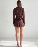 SLOAN BLAZER MINI DRESS / BROWN