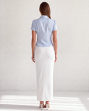 SABINE COLLARED STRUCTURED TOP / SKY