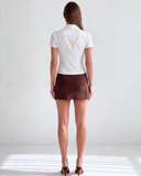 SABINE COLLARED STRUCTURED TOP / WHITE