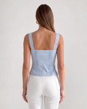 AURELIA SQUARE NECK TOP / LIGHT BLUE