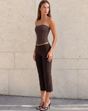 BLAIR CAPRI PANTS / BROWN