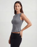 EMMA SLEEVELESS TOP / DARK GRAY