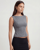 EMMA SLEEVELESS TOP / DARK GRAY
