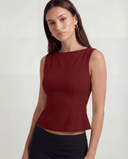EMMA SLEEVELESS TOP / DEEP RED