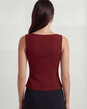 EMMA SLEEVELESS TOP / DEEP RED