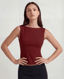 EMMA SLEEVELESS TOP / DEEP RED