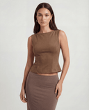EMMA SLEEVELESS TOP / MOCHA