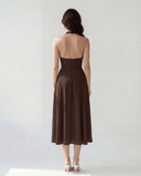 ISADORA HALTER MIDI DRESS / ESPRESSO