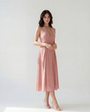ISADORA HALTER MIDI DRESS / MAUVE