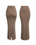 ROSALIE FITTED MAXI SKIRT / TAUPE