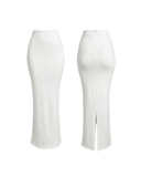 ROSALIE FITTED MAXI SKIRT / WHITE