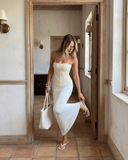 ROSALIE FITTED MAXI SKIRT / WHITE